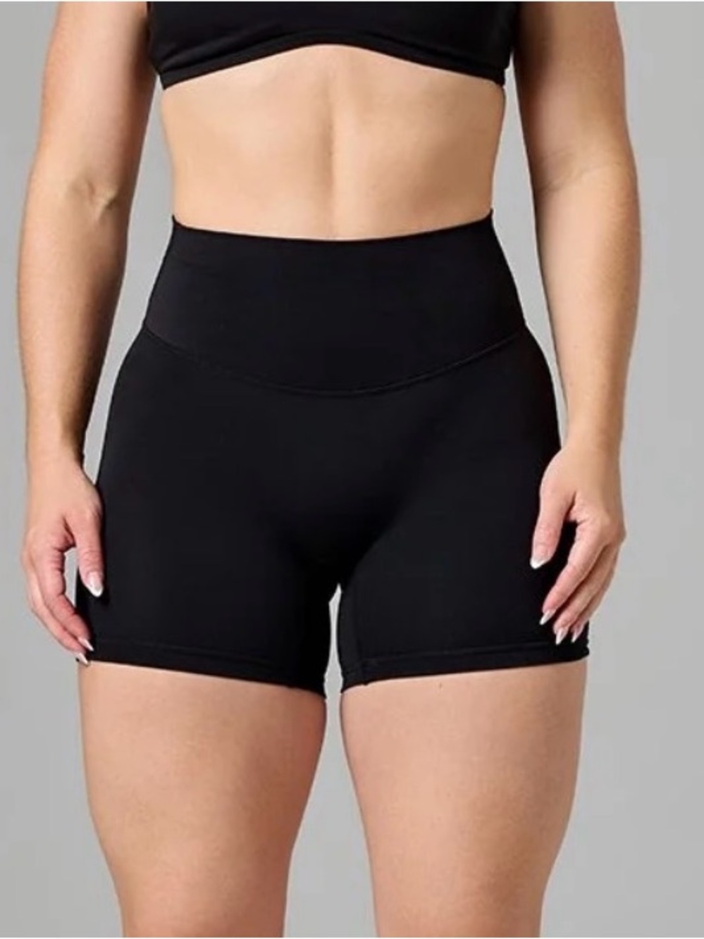 PARAGON High-Waist Black Bike Shorts